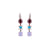 Small Three Stone Leverback Earrings in "True Romance" - Rhodium