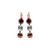 Petite Three Stone Leverback Earrings in "Terra" - Rose Gold