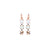 Small Three Stone Earrings in "Seaglass" - Rose Gold