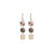 Small Three Stone Earrings in "Champagne Kisses" *Custom*