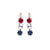 Small Three Stone Earrings in "Americana" *Custom*