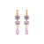 Petite Emerald Earrings with Briolette in "Light Rose" - Yellow Gold