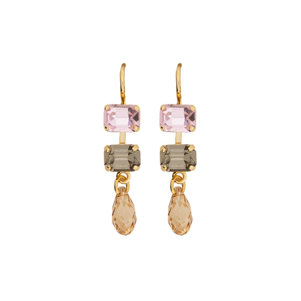 Petite Emerald Earrings with Briolette in "Champagne Kisses" *Custom*