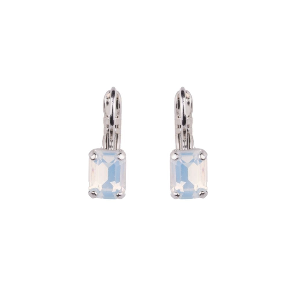 Petite Emerald Earrings in "White Opal" *Custom*