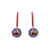 Hoop Earrings with Round Dangle in "Kaleidoscope" - Rhodium