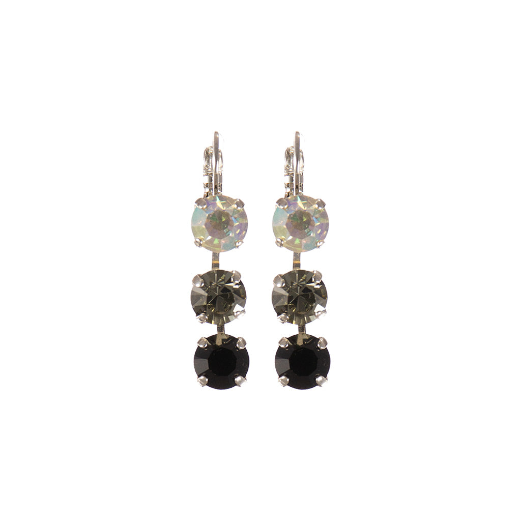 Medium Three Stone Earrings in "Obsidian Shores" *Custom*