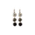 Medium Three Stone Earrings in "Obsidian Shores" *Custom*