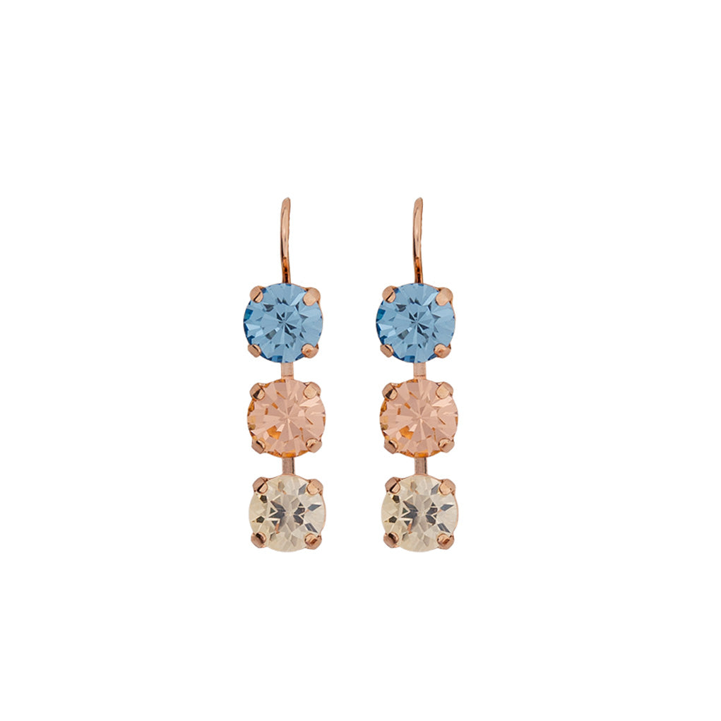 Medium Three Stone Earrings in "First Toast" *Custom*