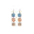 Medium Three Stone Earrings in "First Toast" *Custom*