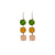 Three Stone Bridal Leverback Earrings in "Olive Garnish" *Custom*