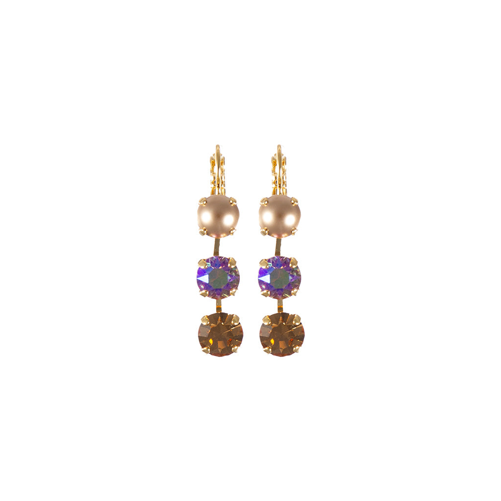 Medium Three Stone Earrings in "Cello Solo" *Custom*