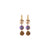 Medium Three Stone Earrings in "Cello Solo" *Custom*