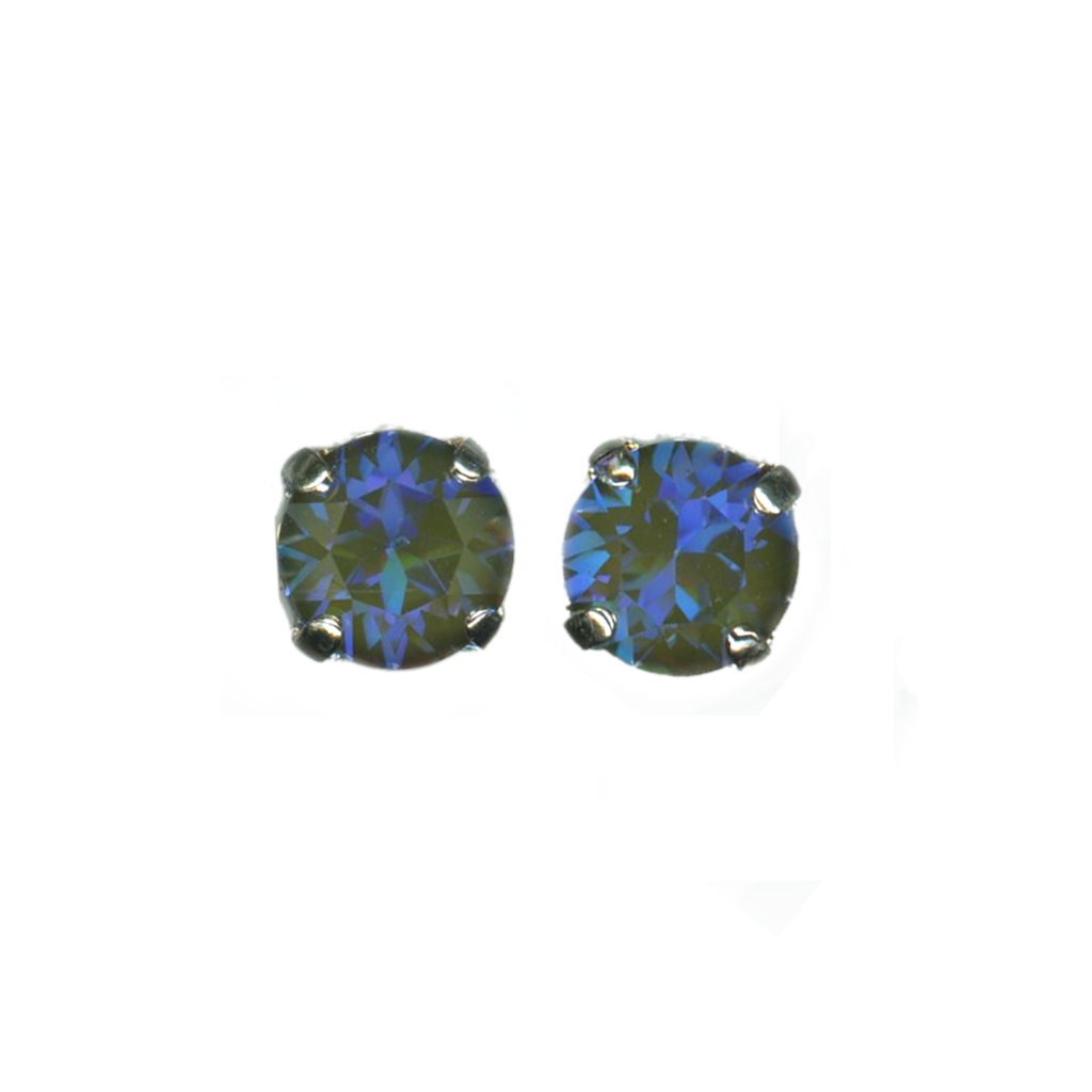 Medium Everyday Post Earrings in "Sun-kissed Midnight" - Rhodium