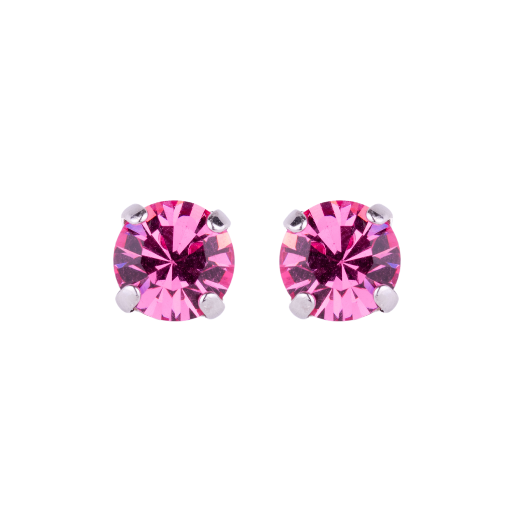 Medium Everyday Post Earrings in "Rose" - Rhodium