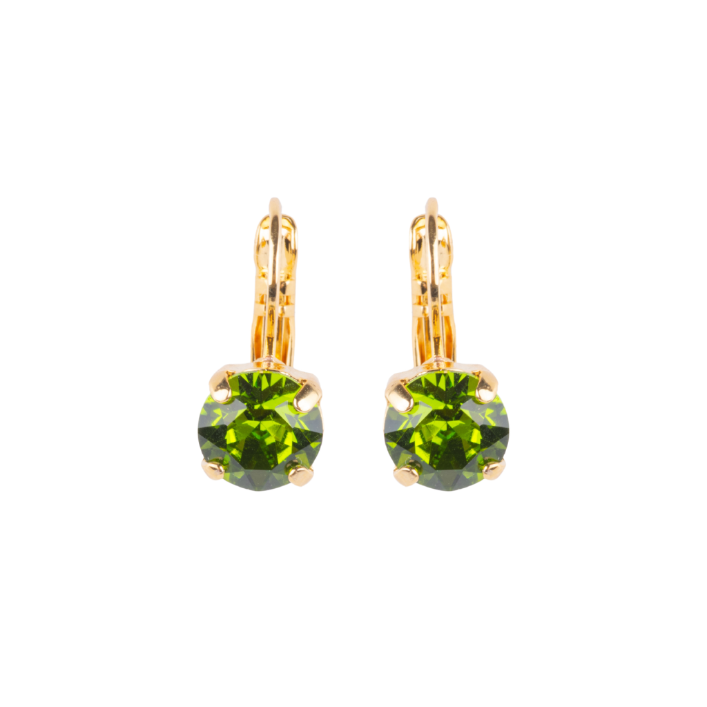Medium Everyday Leverback Earrings in "Olivine" - Yellow Gold