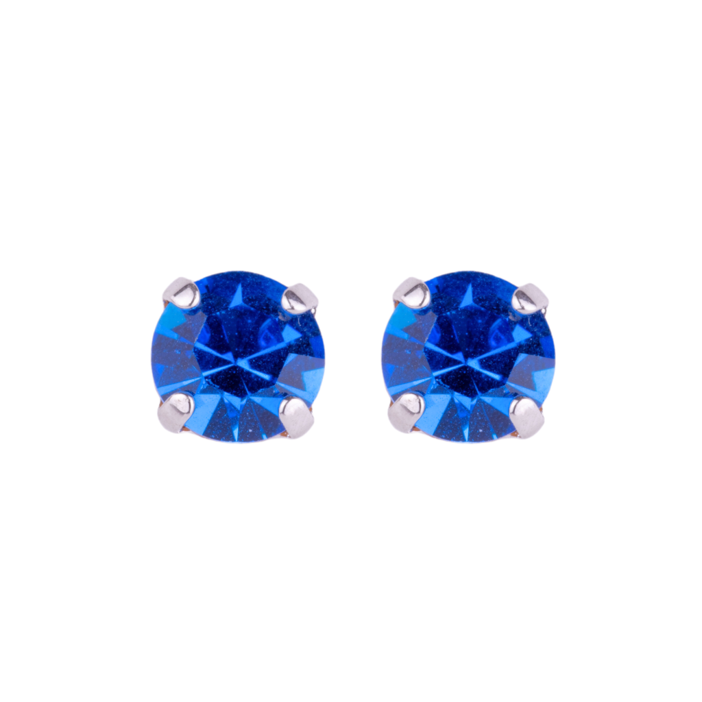 Medium Everyday Post Earrings in "Capri Blue" - Rhodium