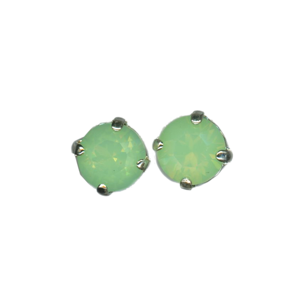 Medium Everyday Post Earrings in "Chrysolite Opal"- Rhodium