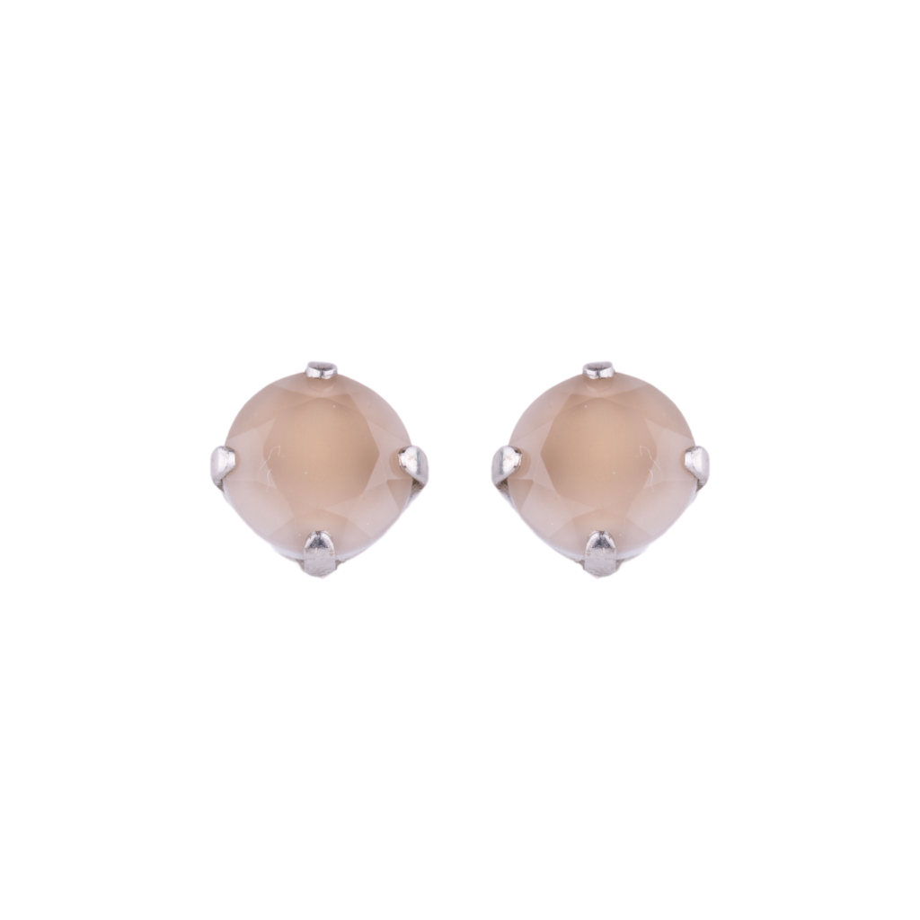 Medium Everyday Post Earrings in "Sandstone" - Rhodium