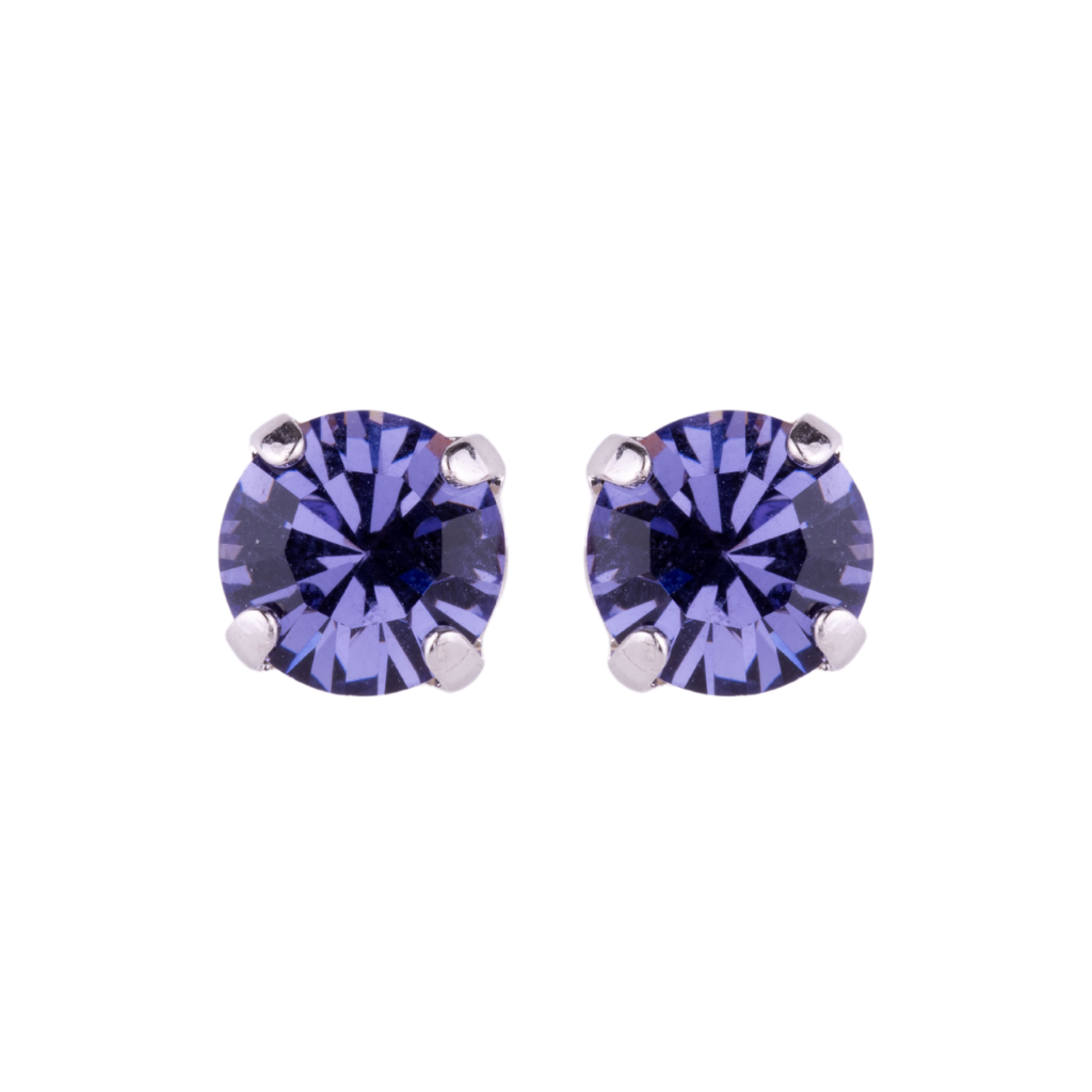 Medium Everyday Post Earrings in "Tanzanite" - Rhodium