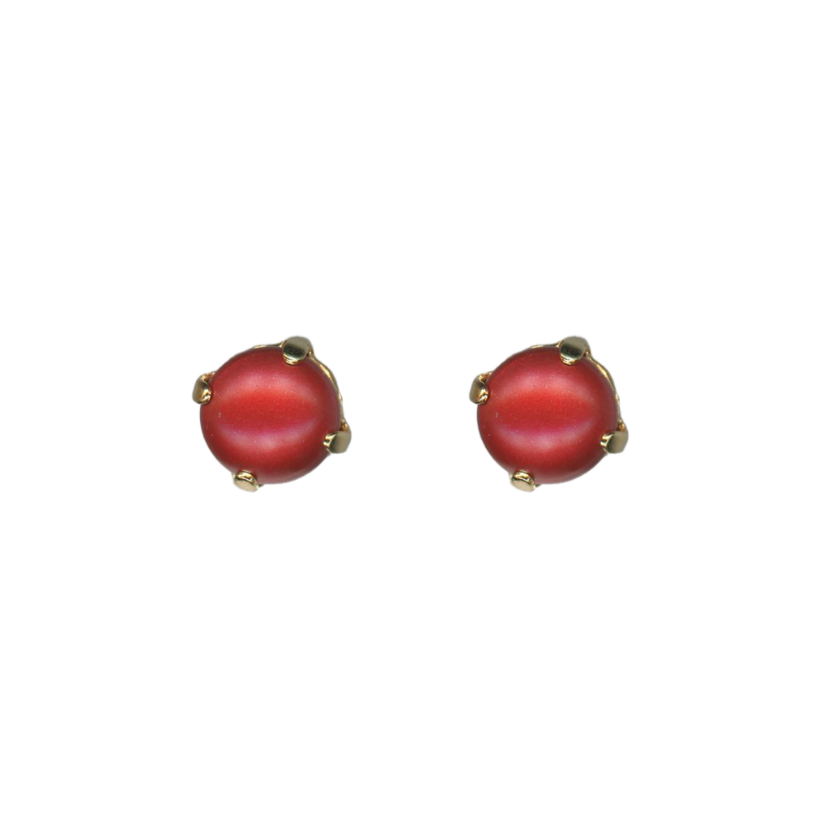 Medium Everyday Post Earrings in "Red Pearl" *Custom*