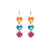 Medium Three Stone Earrings in "Coral Cove" - Rhodium