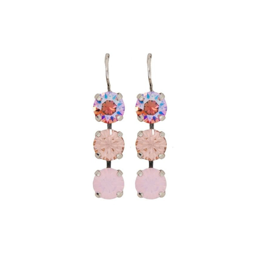 Medium Three Stone Earrings in "Flamingo" *Custom*