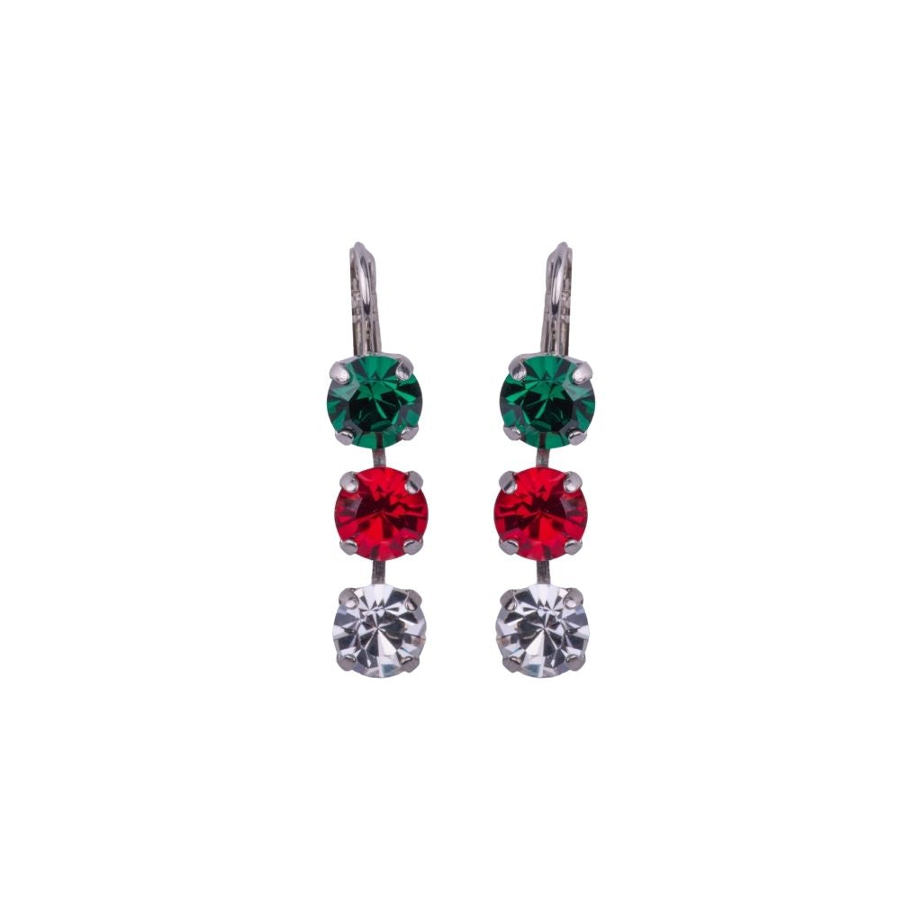 Medium Three Stone Earrings in "Holly" *Custom*