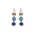 Medium Three Stone Leverback Earrings in "Vineyard Veranda" - Rhodium