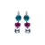 Medium Three Stone Leverback Earrings in "Kaleidoscope" - Rhodium