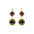 Medium Two Stone Leverback Earrings in "Evergreen" - Yellow Gold