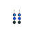 Medium Three Stone Earrings in "Countdown Gown" - Rhodium
