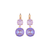 Medium & Large Drop Earrings in "Sun-Kissed Lavender" - Yellow Gold