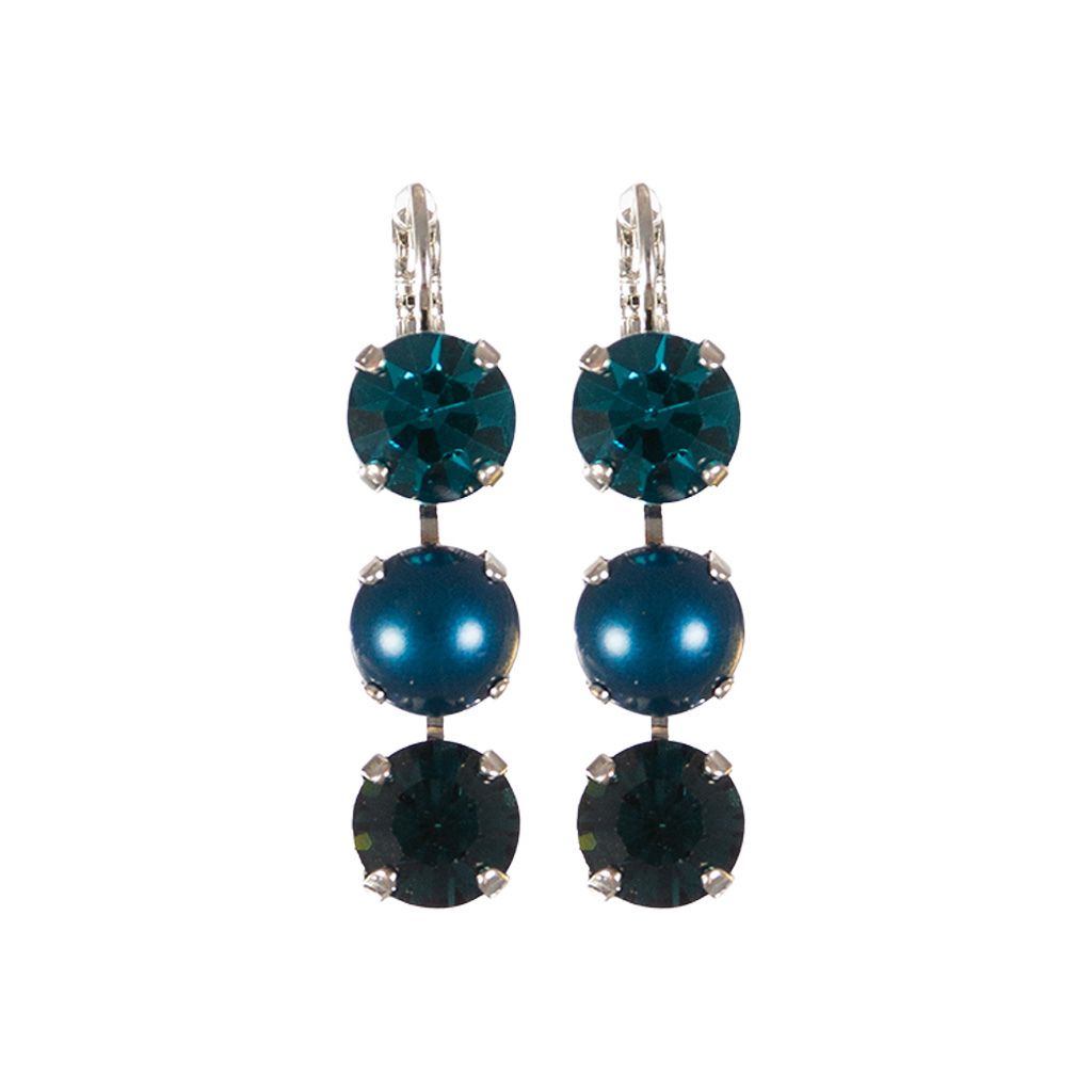 Large Three Stone Earrings in "Indigo Hour" *Custom*