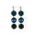 Large Three Stone Earrings in "Indigo Hour" *Custom*