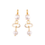 Modern Dangle Oval Earrings in "Pearl" - Yellow Gold