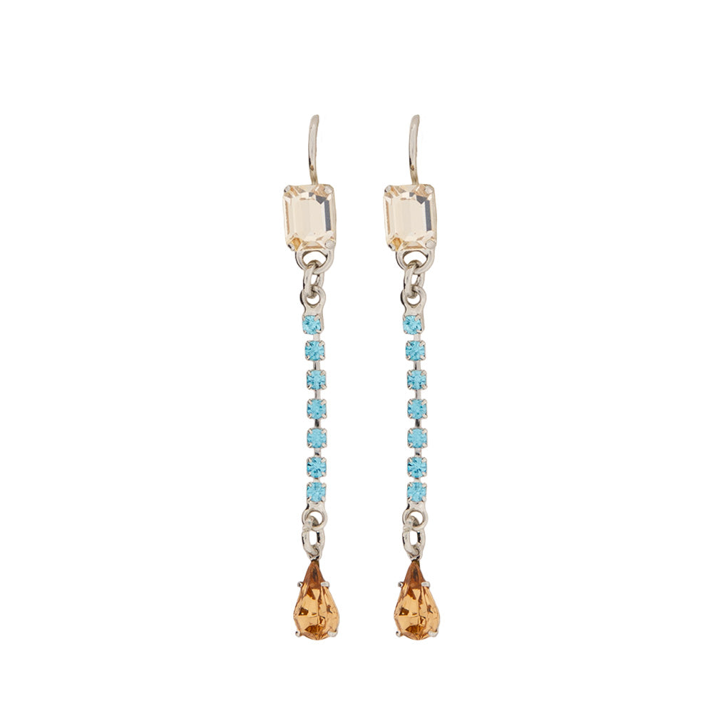 Petite Emerald & Crystal Dangle Earrings in "First Toast" *Custom*