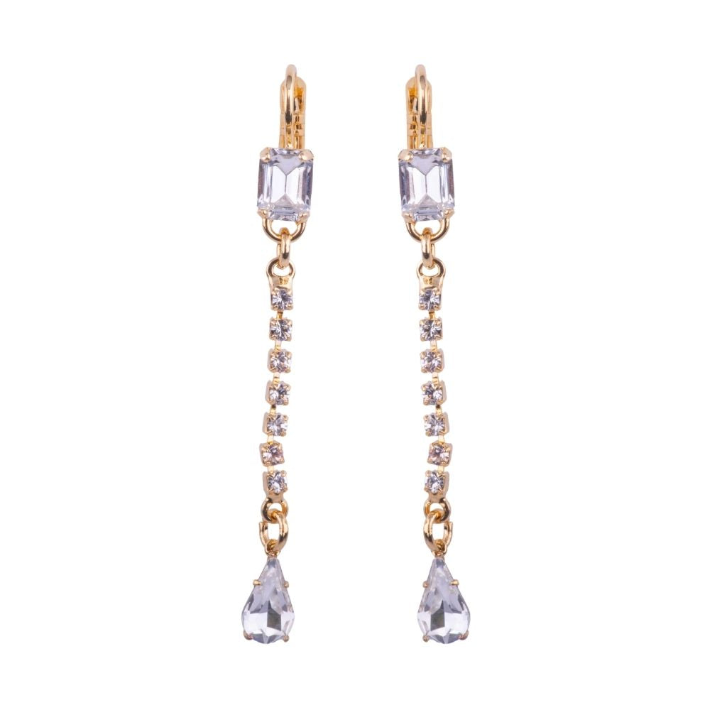 Petite Emerald & Crystal Dangle Earrings in "On a Clear Day" *Custom*
