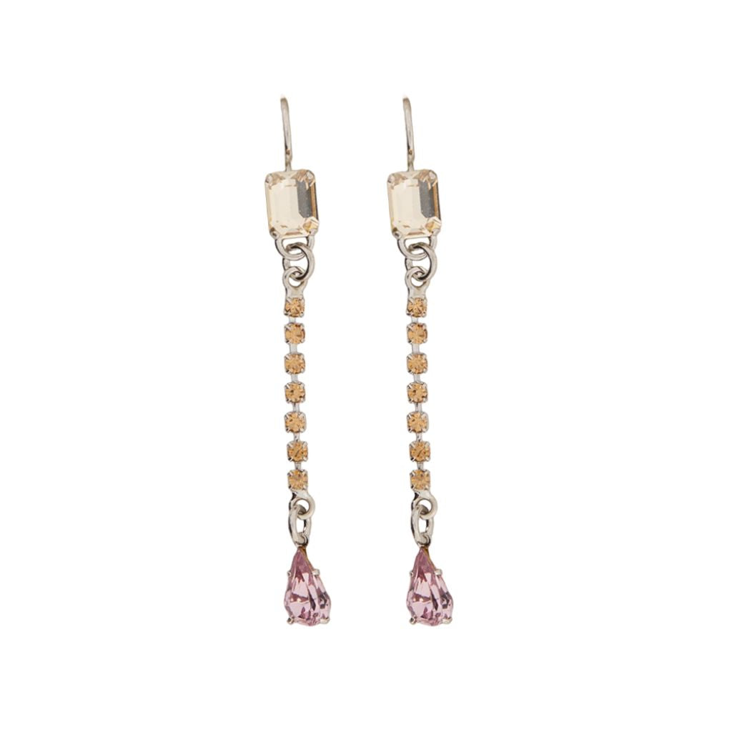 Petite Emerald & Crystal Dangle Earrings in "Amaretto" *Custom*