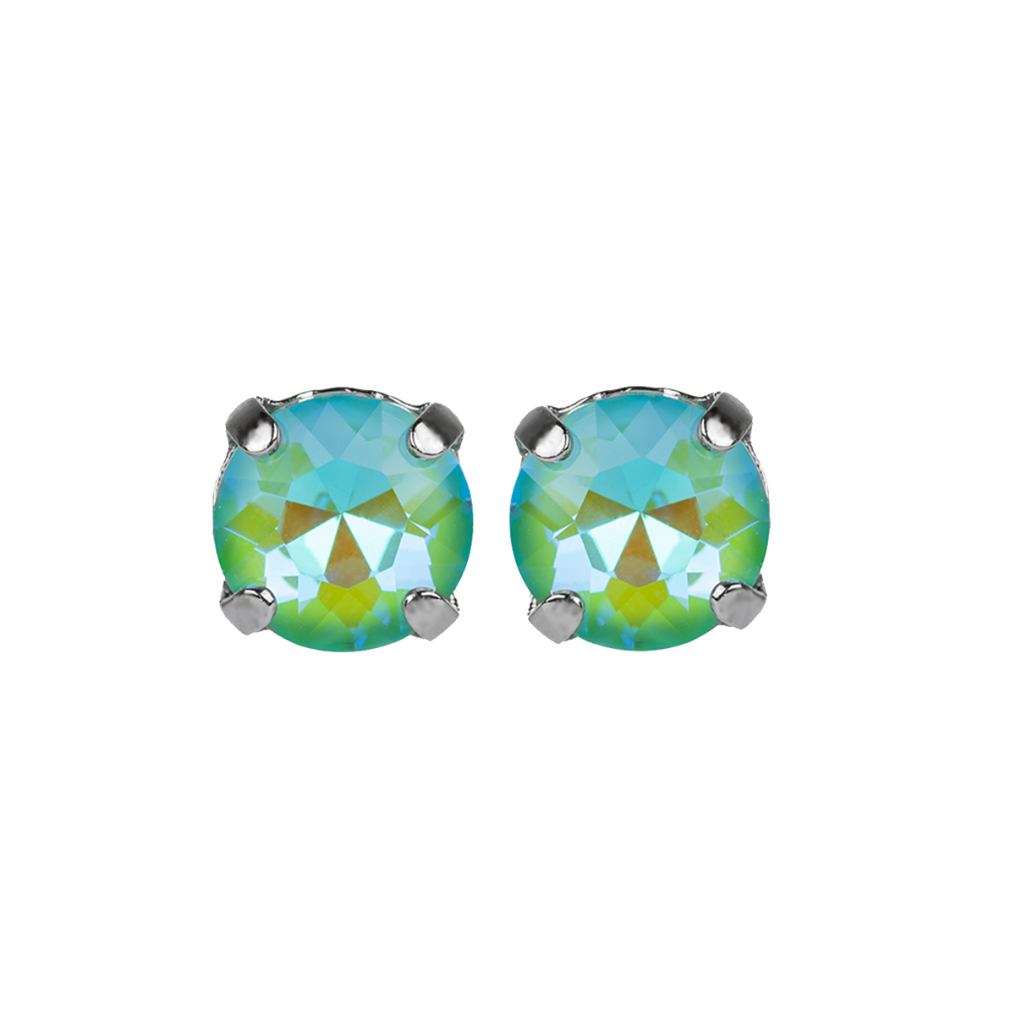 Medium Everyday Post Earrings in "Sun-Kissed Aqua" - Rhodium