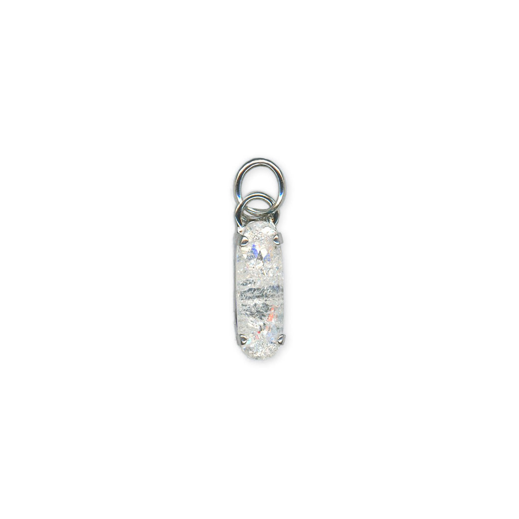 Long Oval Charm -Choose Your Color- Rhodium and Rose Gold
