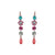 Petite Dangle Cosmos Earrings "Coral Cove" - Rhodium