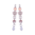 Small Dangle Cosmos Earrings "Pearl Compact" - Rhodium