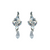 Rivoli Cluster Leverback Earrings with Briolette Dangle in "Clear" - Antique Silver