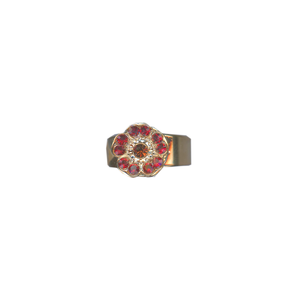 Cosmo Flower Ring in "Bonfire" - Yellow Gold