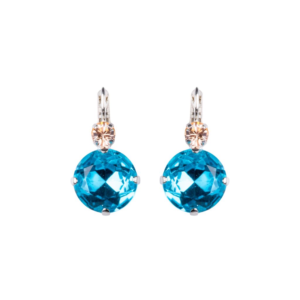 Extra Luxurious Double Stone Earrings in "First Toast" - Rhodium