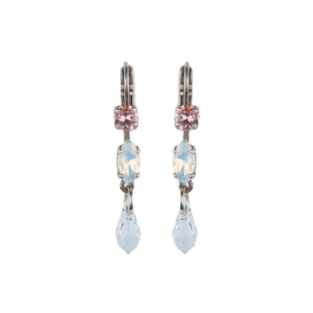 Petite Dangle Earring in "Creme Brulee" - Antique Silver