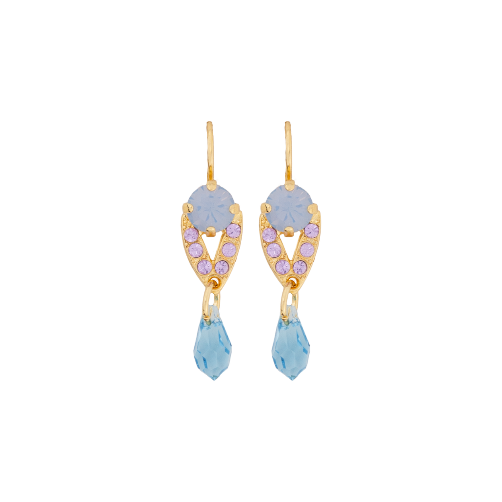Medium Embellished Drop Earrings in "Lavender Fields" *Custom*