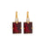 Extra Luxurious Baguette Earring in "Clear and Ruby" - Yellow Gold