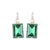 Extra Luxurious Baguette Earring in "Pearl and Emerald" - Rhodium