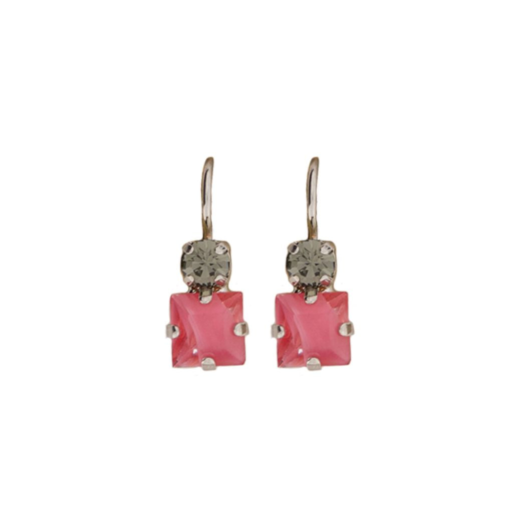 Medium Stacked Square Earrings in "Champagne Kisses" *Custom*
